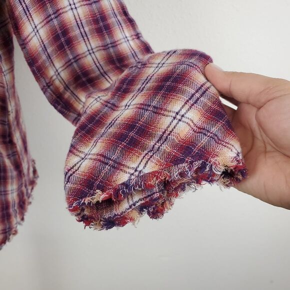 William rast distressed trim pearl snap flannel - Picture 7 of 8